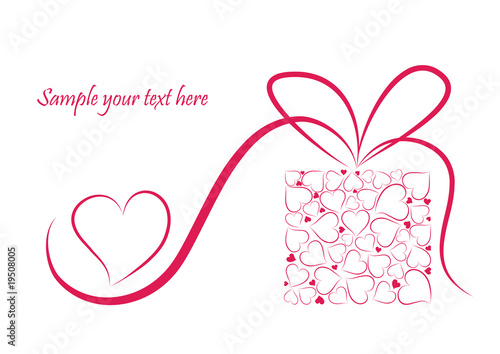 Romantic valentine background with gift