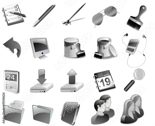 Iconset 3D grey