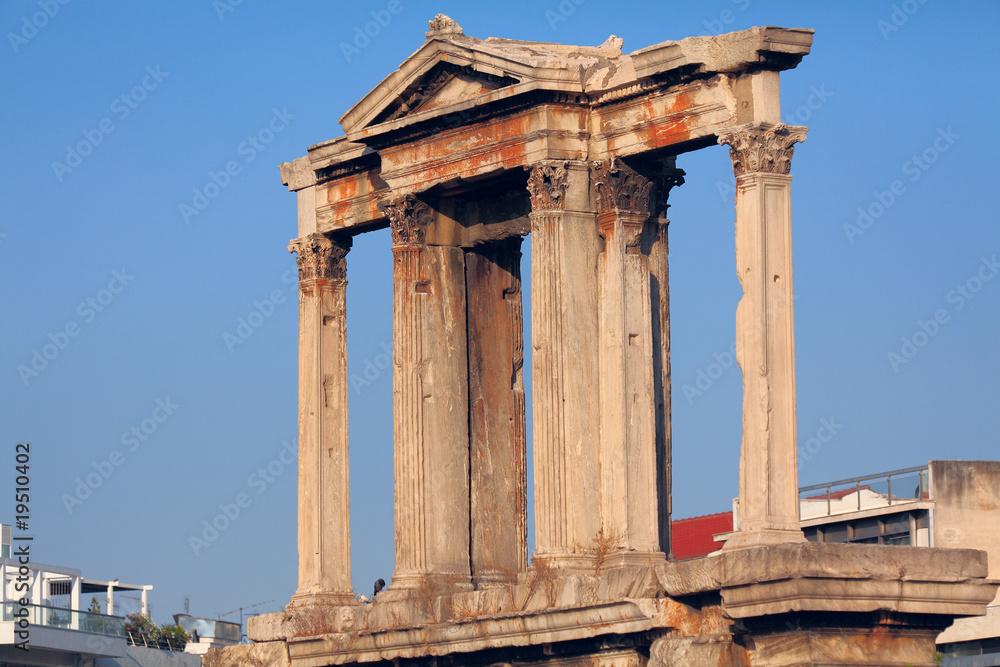Hadrian´s Arch, in the back Acropolis, Athens, Greece