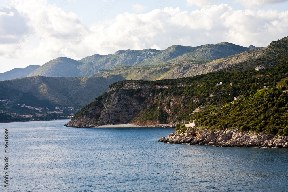 Green hillsides on Croatian coast Green hillsides on Croatian coast