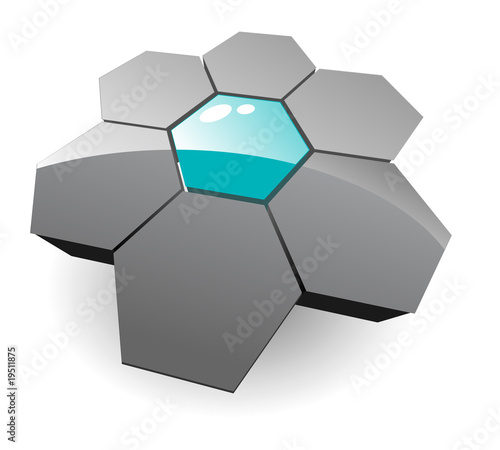 Logo 3D hexagons