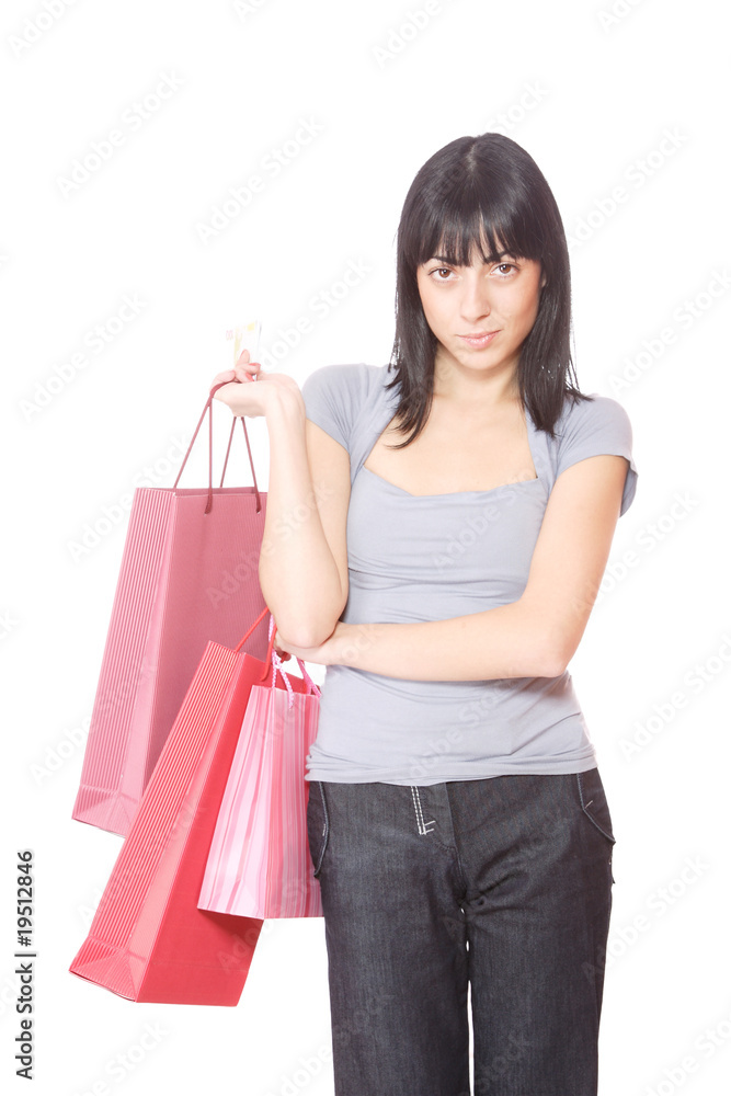 happy woman with shopping bags happy woman with shopping bags