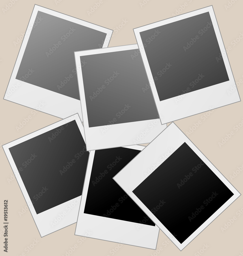 Realistic vector photo frames isolated on brown. Realistic vector photo frames isolated on brown.