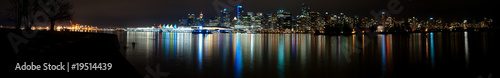 Ultra Wide Vancouver Night Skyline, Canada Panorama