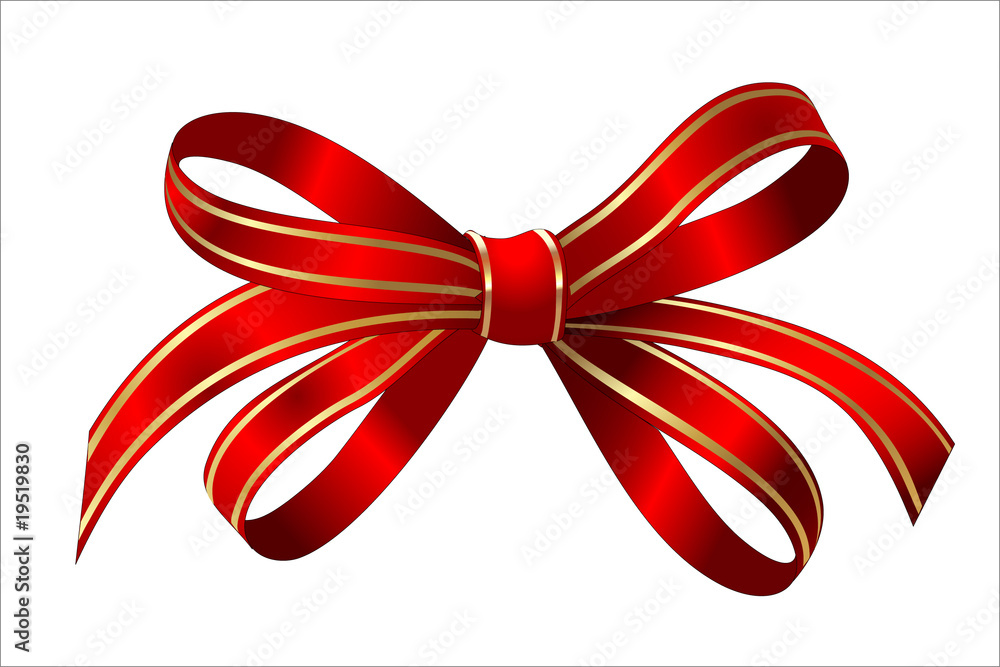 Bright red-GOLD bow isolated over white background Bright red-GOLD bow isolated over white background