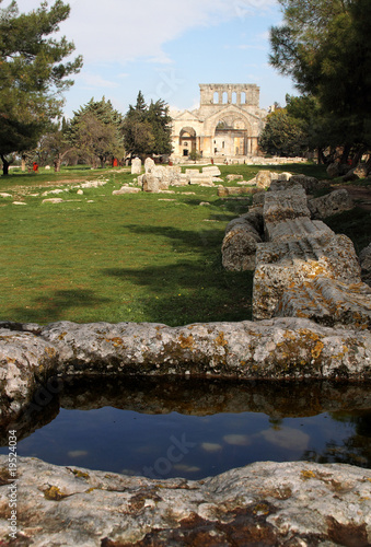 View of the ruins of the ancient Saint Simeon Basilica, Syria photo