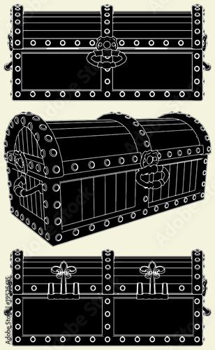 Antique Box Of Treasure Vector 01