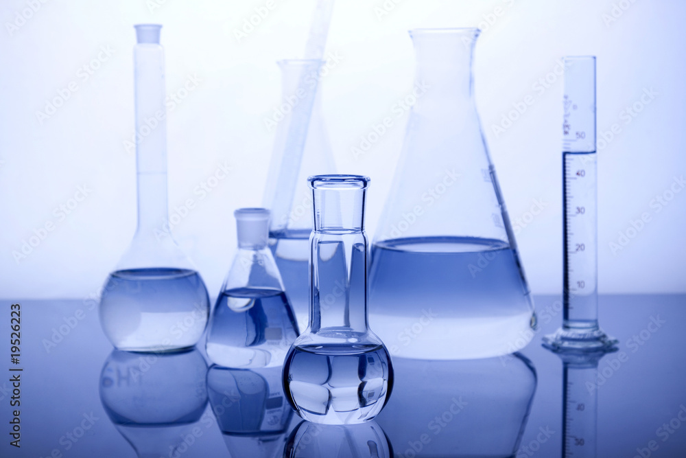 Blue Labolatory glassware Blue Labolatory glassware