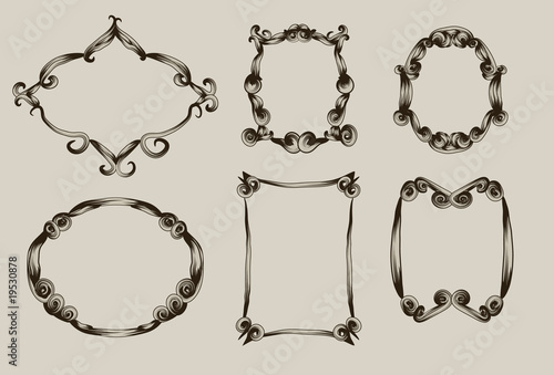 Hand Drawn scroll frames