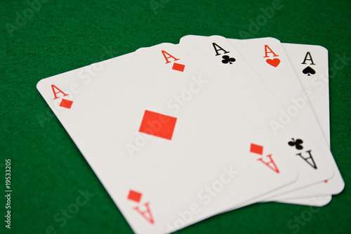 Four Aces on Green Felt