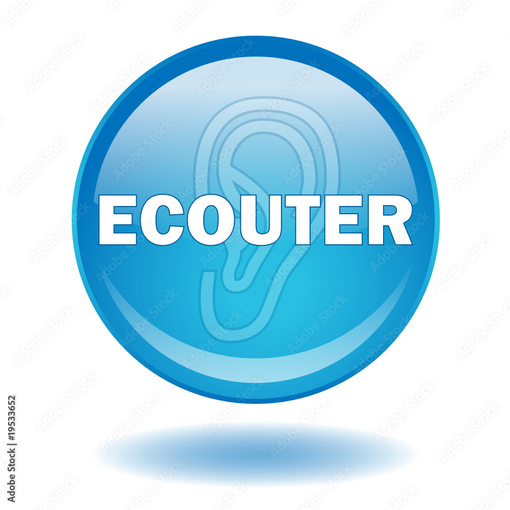 Bouton web rond "ECOUTER" (médias internet play radio musique) Stock Vector  | Adobe Stock