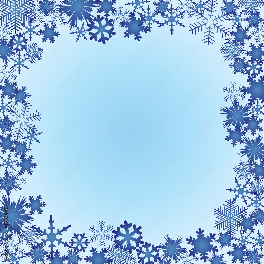Winter frame of the snowflakes.