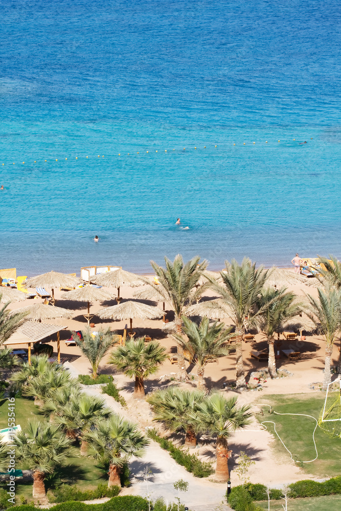 Fototapeta premium hotel on the sea shore.
