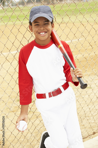 Young Boy Playing Baseball