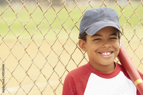 Young Boy Playing Baseball