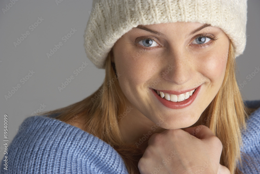 Portrait Of Pretty Young Woman Dressed For Winter Portrait Of Pretty Young Woman Dressed For Winter
