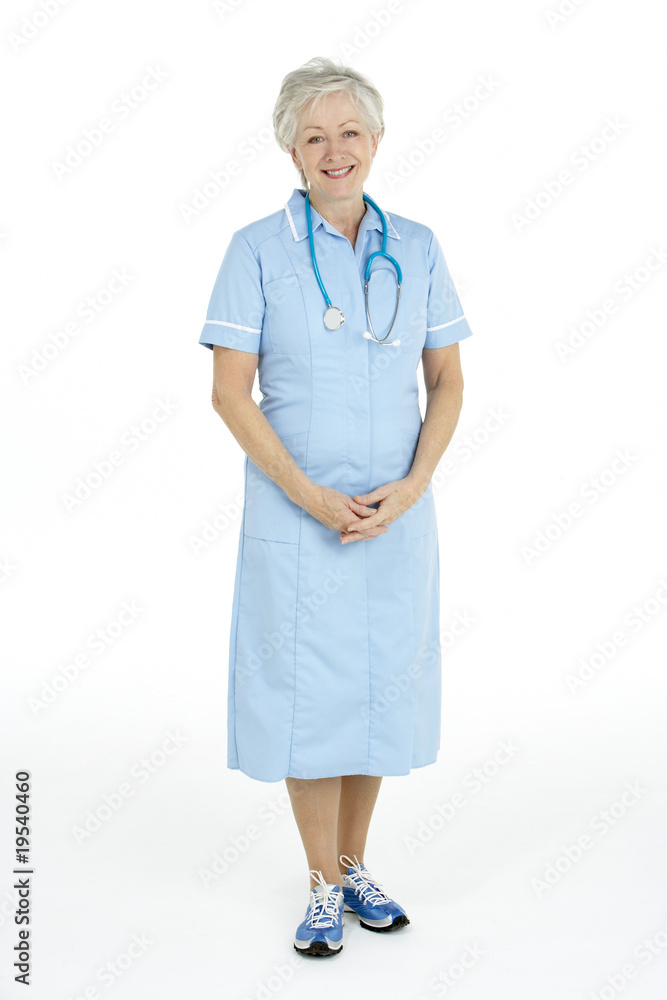 Studio Portrait Of Senior Nurse Studio Portrait Of Senior Nurse