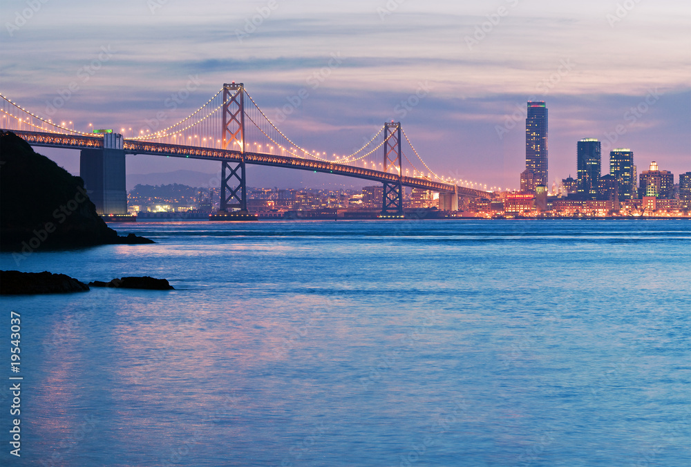 Fototapeta premium View across the water of the San Francisco-Oakland Bay Bridge