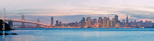 High resolution panorama of San Francisco Skyline and Bay Bridge