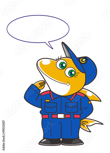 消防隊員（女性）のキャラクター（イルカ）　　