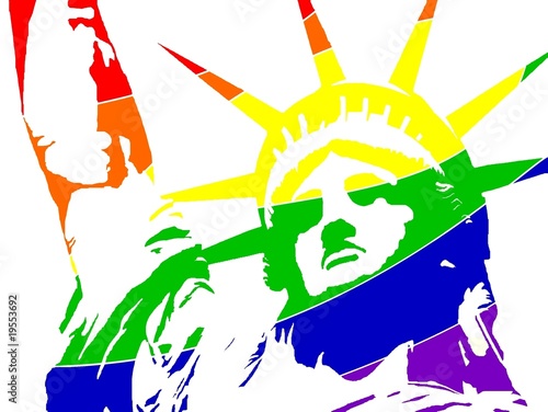 Sticker - Wallpaper - Statue de la Liberté - Rainbow