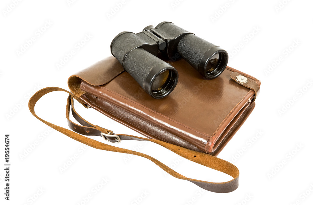 Russian army field binocular and field bag