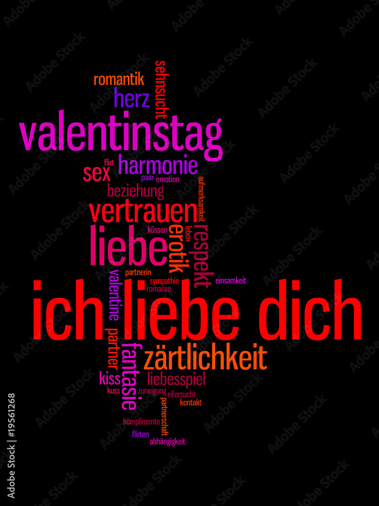 Ich Liebe Dich - Text Illustration Ich Liebe Dich - Text Illustration
