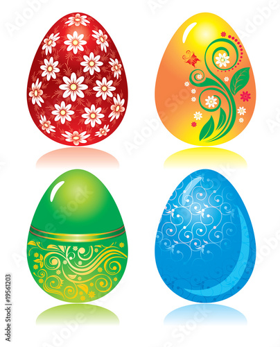 set of ornate Easter eggs