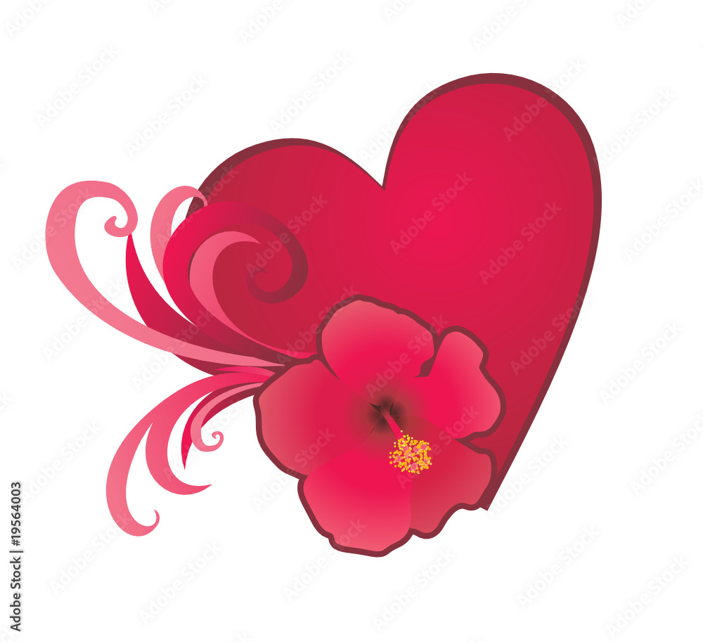 vector red flower fheart banner vector red flower fheart banner