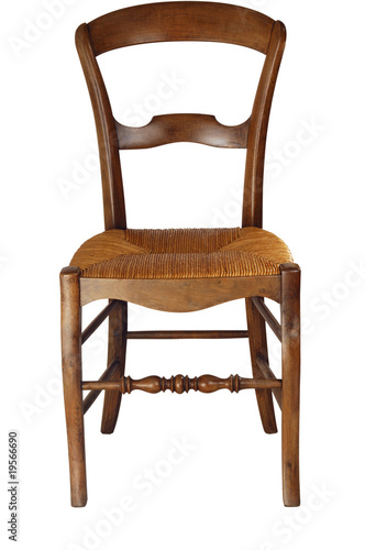 Old chair isolated on white. Clippin path included