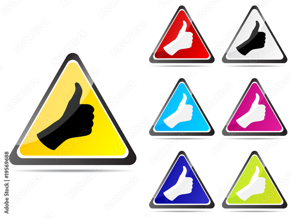 Human hand giving ok buttons different colors Human hand giving ok buttons different colors
