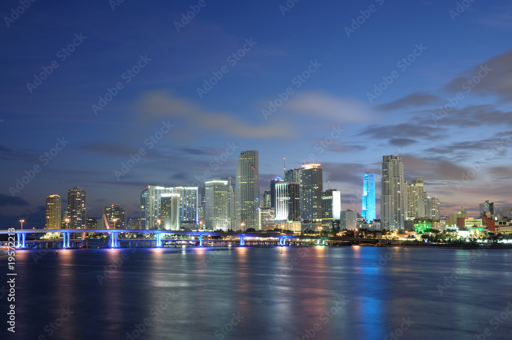 Obraz premium Downtown Miami at dusk, Florida USA