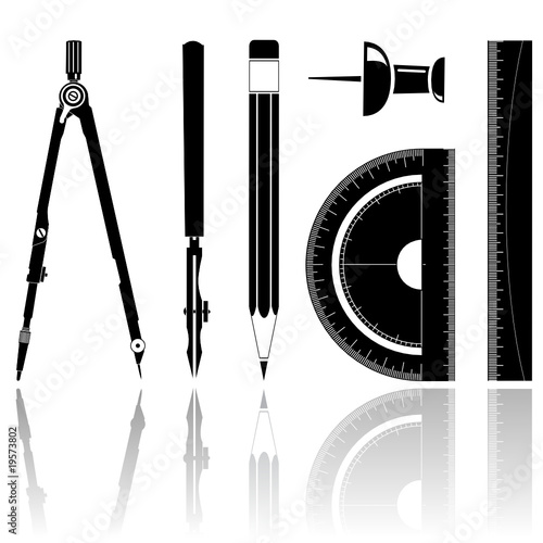 vector icons of drawing instrument