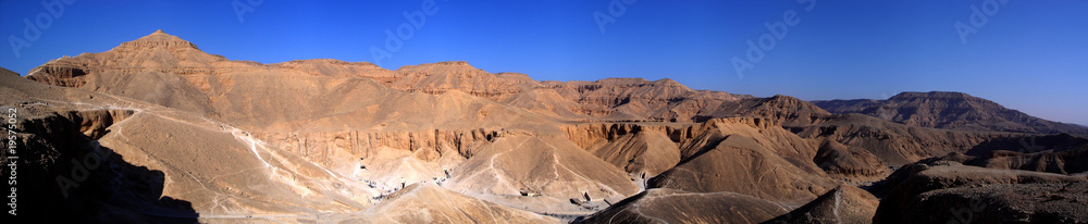 Fototapeta premium Stitched panorama of the Valley of the Kings - Luxor - Egypt