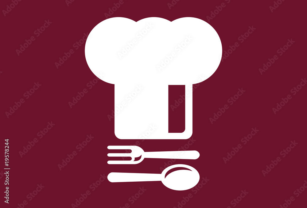 vector symbol of a chef's hat with a spoon and a fork vector symbol of a chef's hat with a spoon and a fork