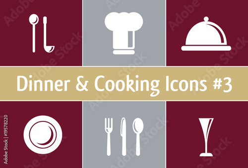 Dinner and Cooking Icons #3 - elegant style