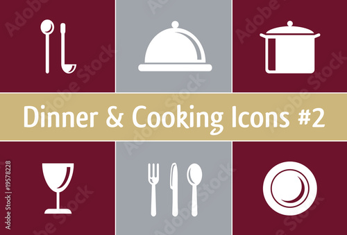Dinner and Cooking Icons #2 - elegant style