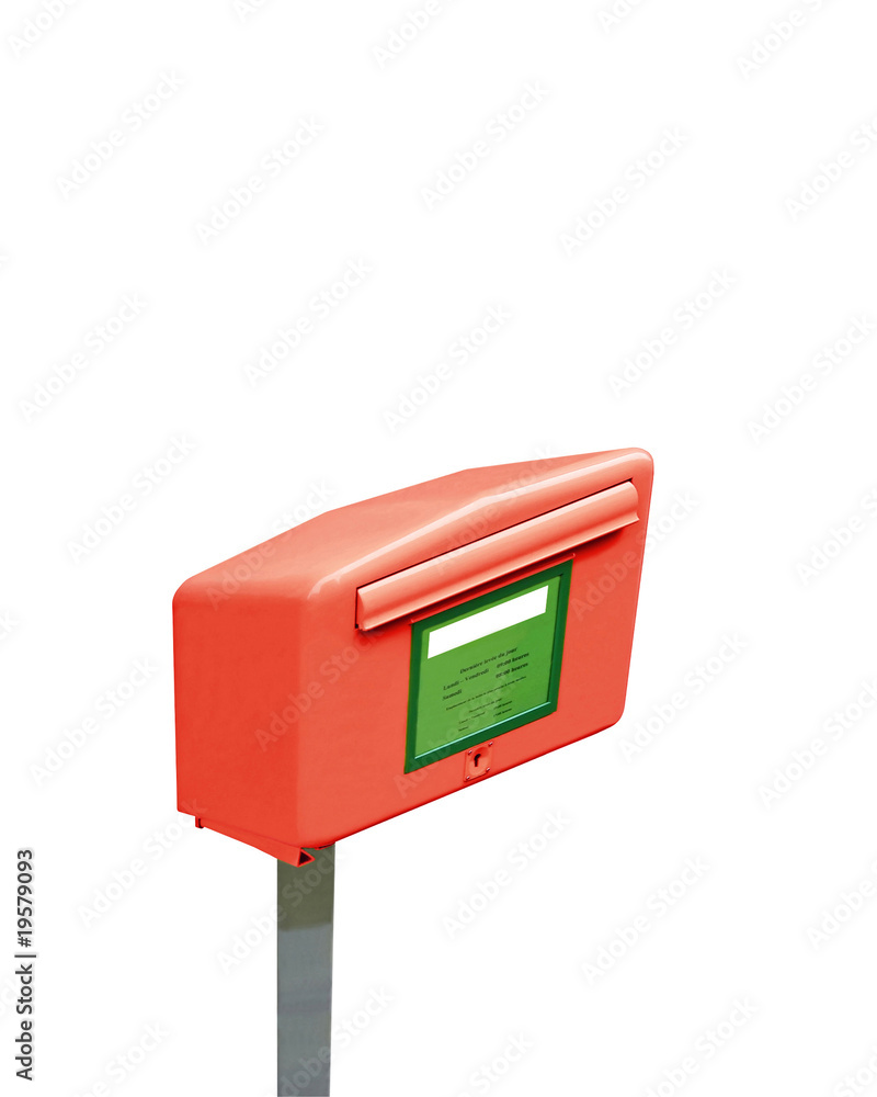 one mail post box, metal container, isolated on white one mail post box, metal container, isolated on white
