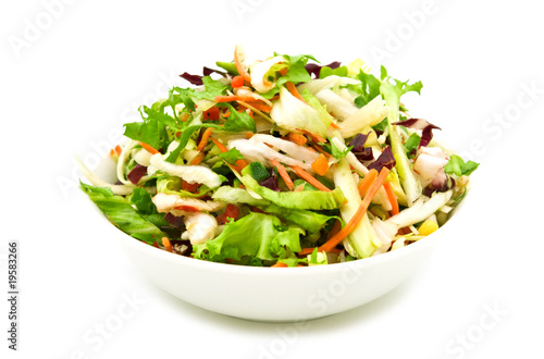 plate salad on white background