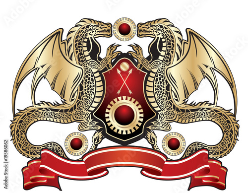 label in the manner of heraldic sign