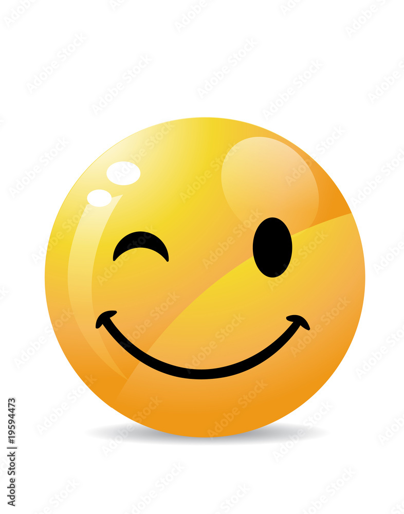 Fototapeta premium Smiley on white