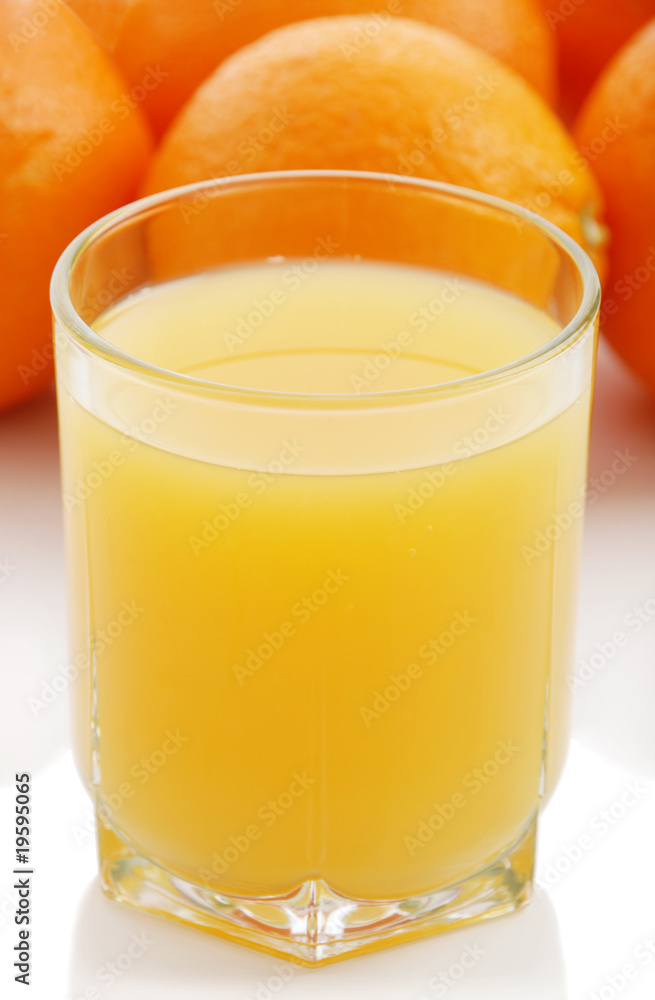Orange juice and oranges