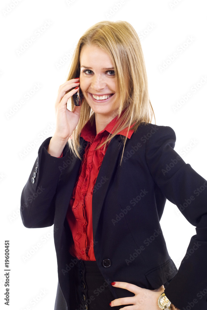 young business woman calling by cellular phone young business woman calling by cellular phone