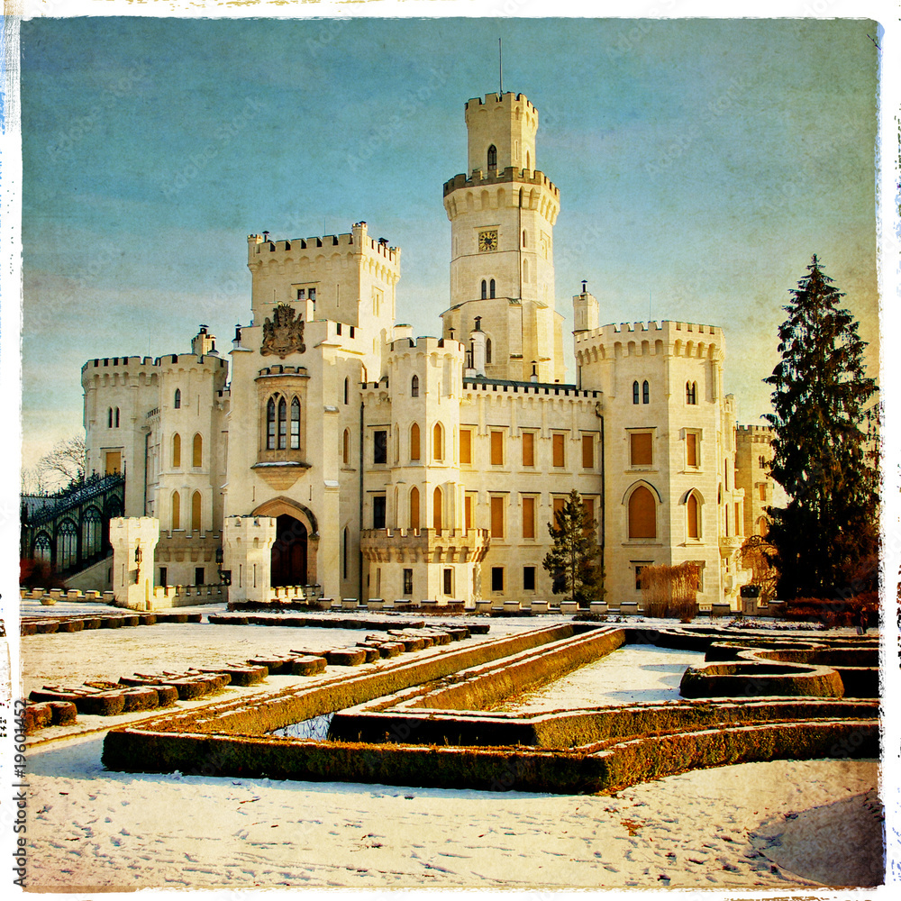 white castle (from my vintage castles series) Stock Photo | Adobe Stock