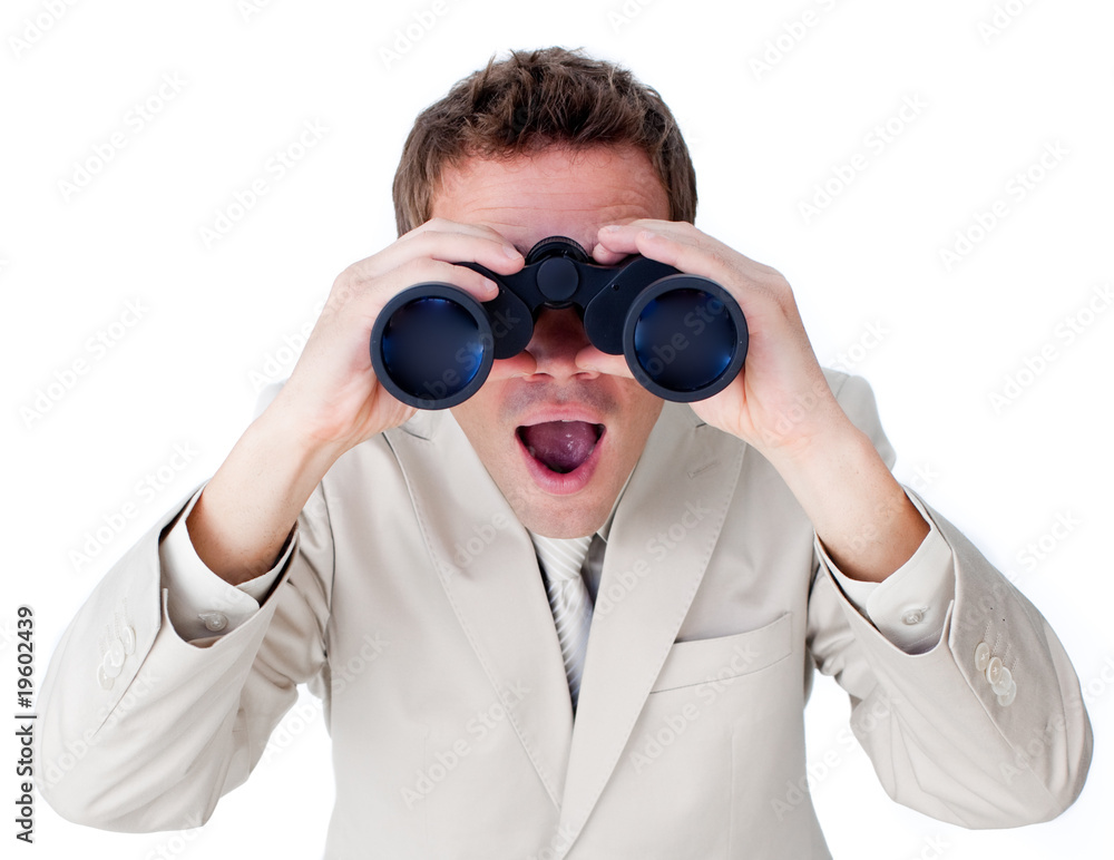 Surprised businessman looking to the future Surprised businessman looking to the future