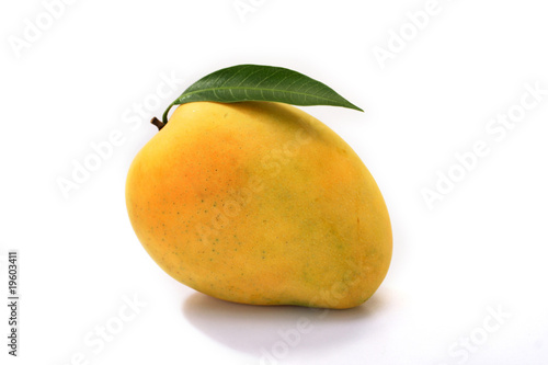Ripe mango on white