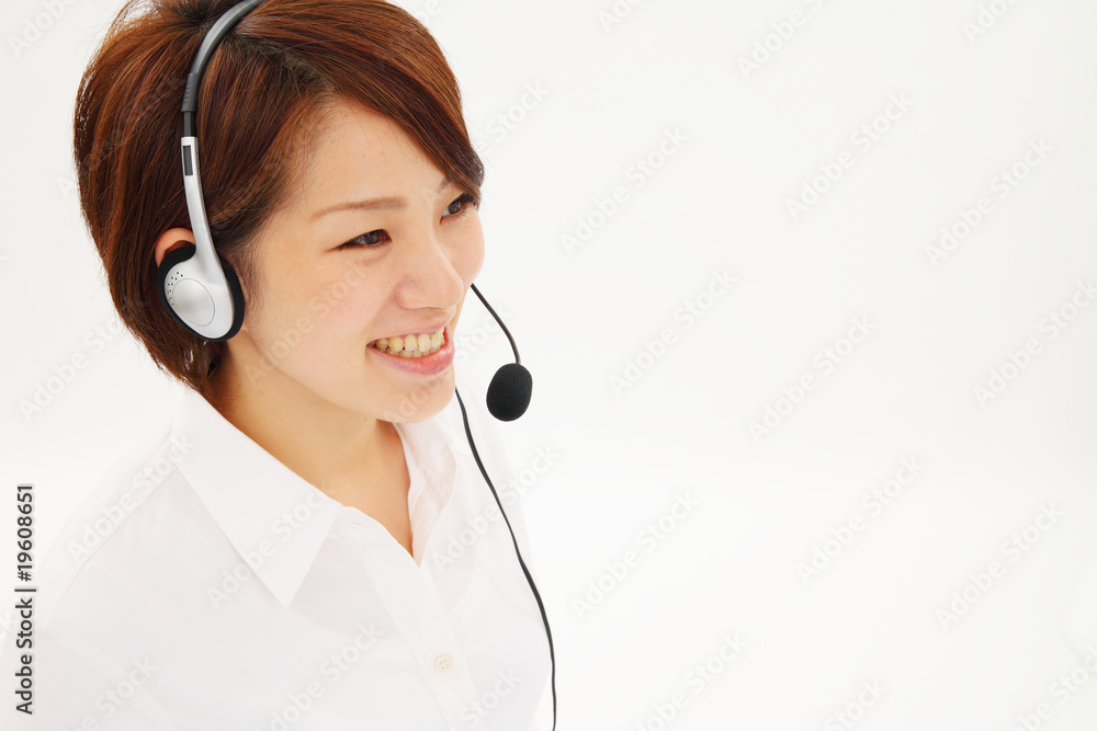 女性ヘッドセット