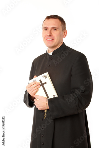 Obraz na płótnie Happy young priest