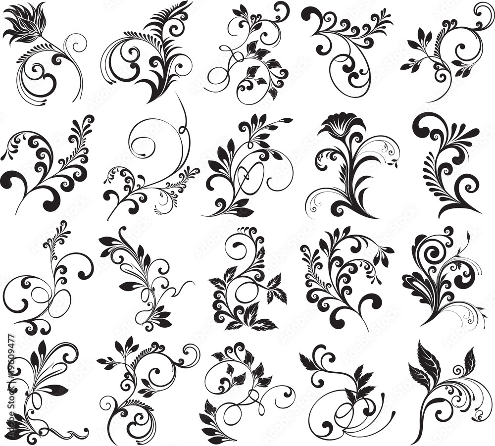 Floral elements for design