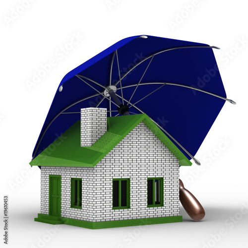 Insurance of habitation. Isolated 3D image on white background